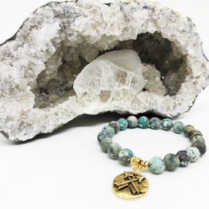 New - Gemstone Bracelet with Arrow Charm